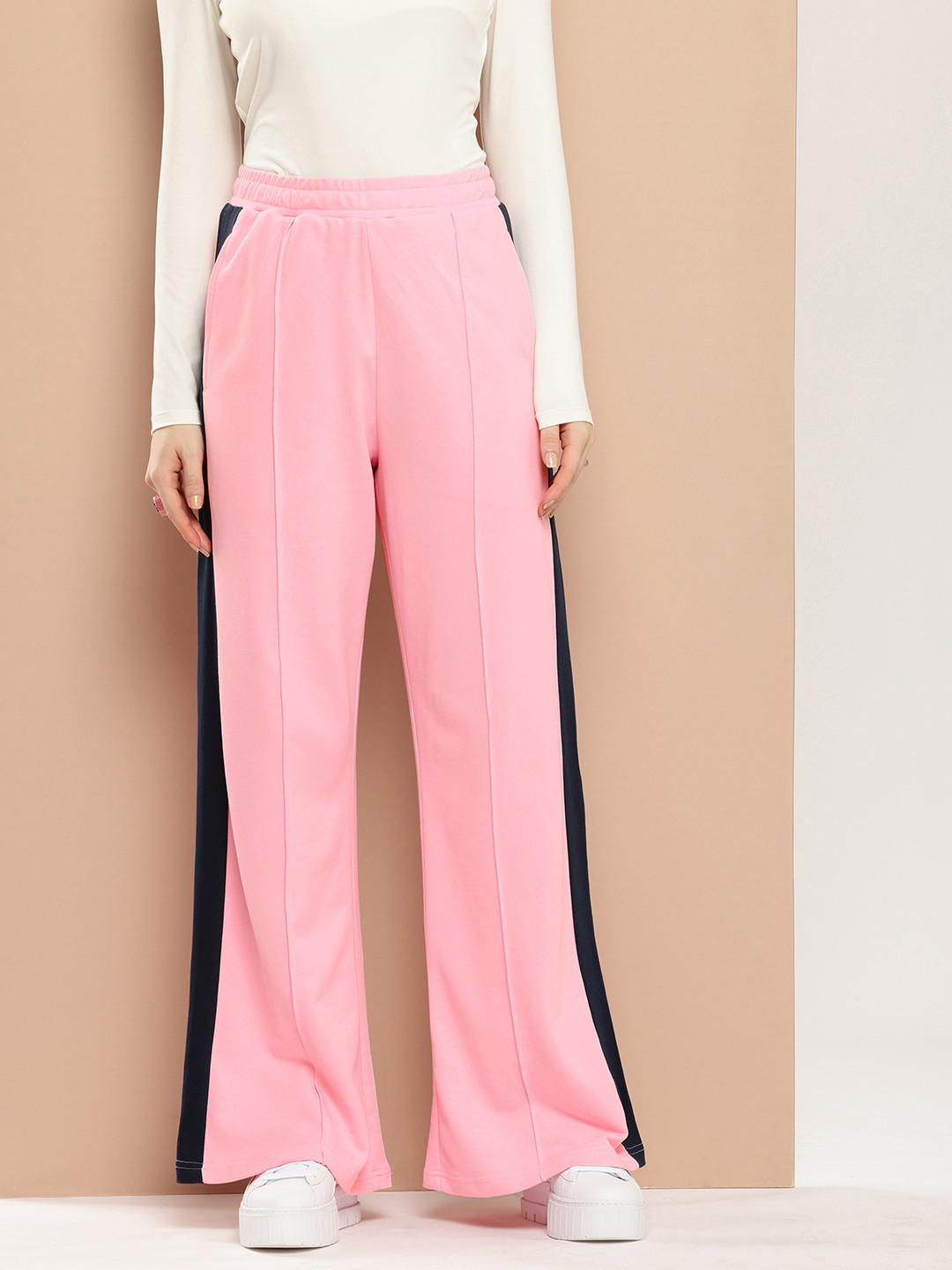 

Difference of Opinion Women Ultra Soft Drapey Cotton Extra Baggy Korean Pant, Pink