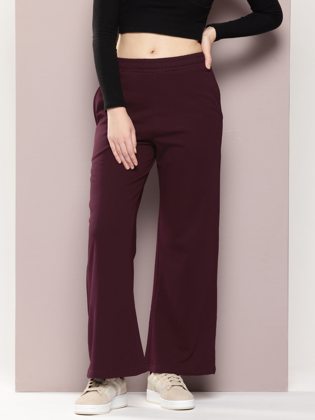 

DILLINGER Women Ultra Soft Drapey Cotton Extra Baggy Korean Pant, Burgundy
