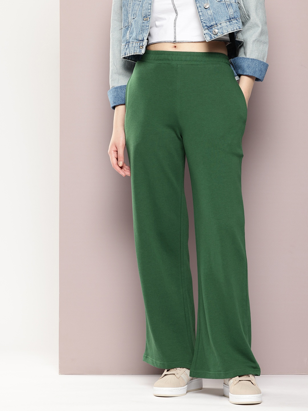 

DILLINGER Women Ultra Soft Drapey Cotton Extra Baggy Korean Pant, Green