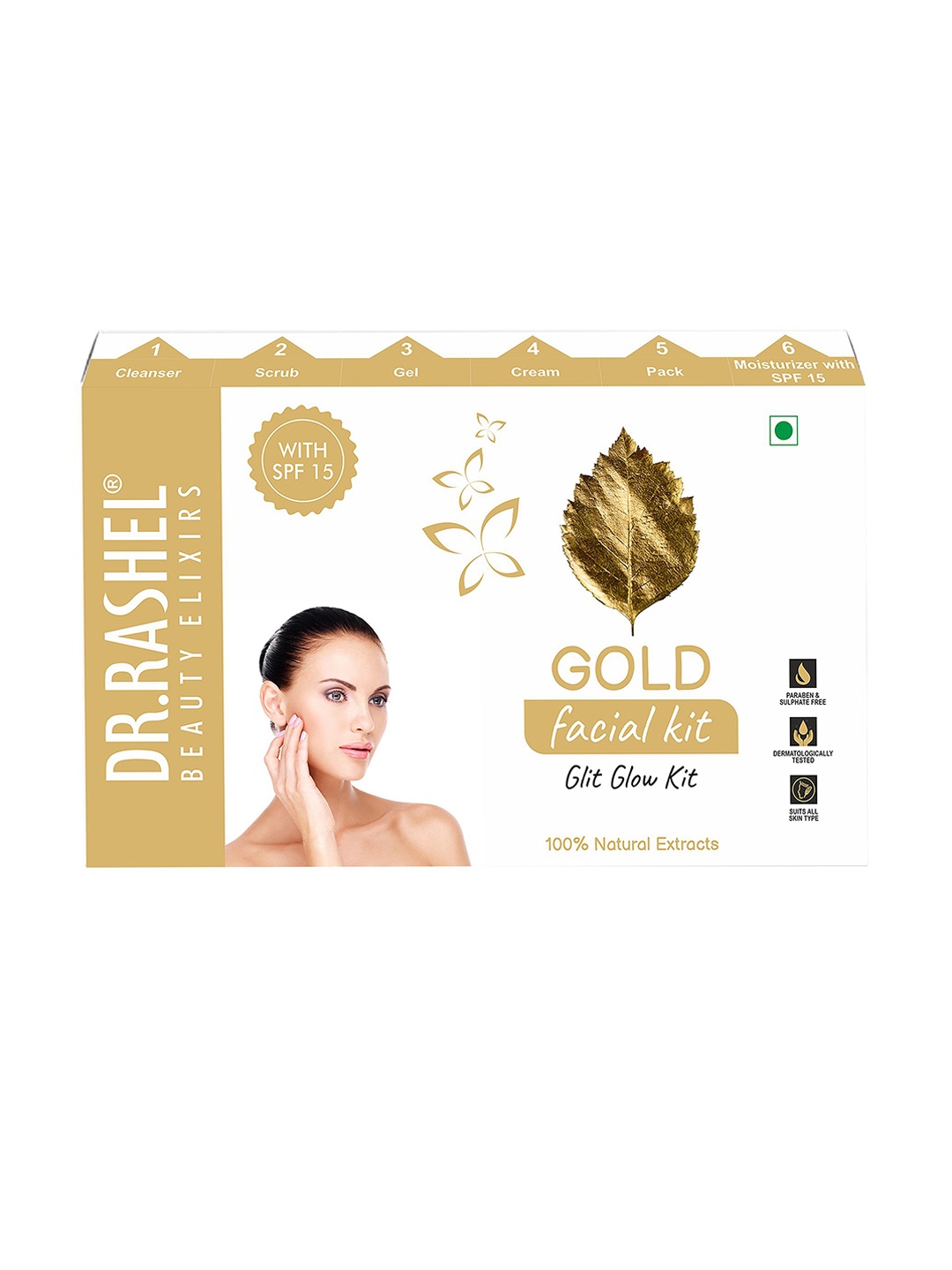 

DR.RASHEL Gold Facial Kit - Enhances Glow & Smoothness -140g