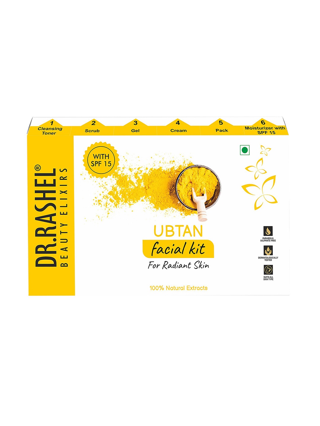 

DR.RASHEL Ubtan Facial Kit Enhances Glow & Smoothness -140g, Yellow