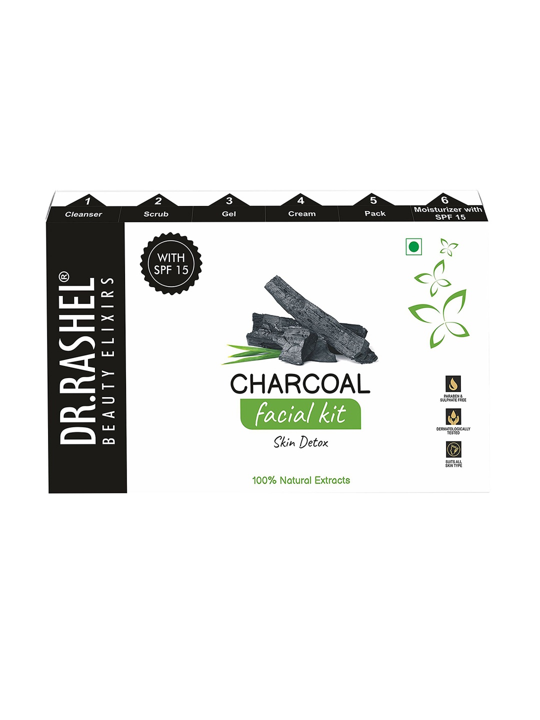 

DR.RASHEL Charcoal Facial Kit Enhances Glow & Smoothness -140g, Black