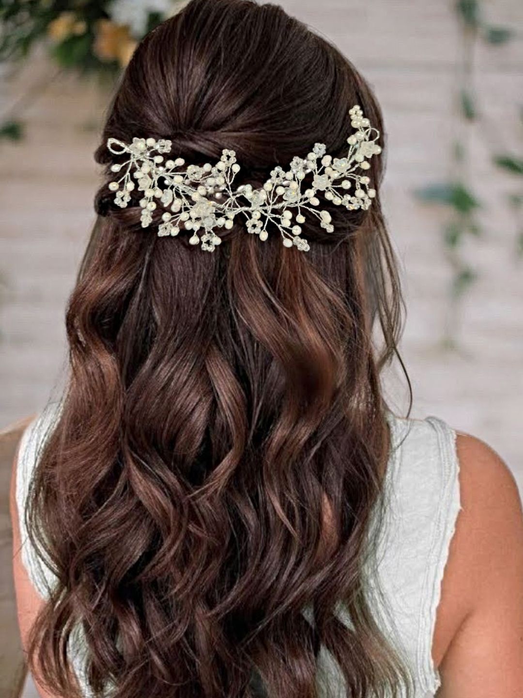 

Proplady Women Embellished Tiara, White