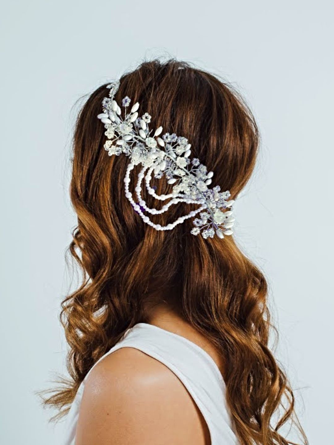 

Proplady Women Embellished Tiara, White