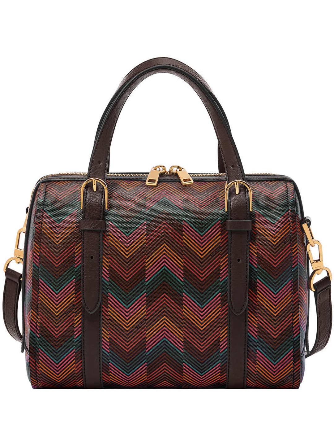 

Fossil Geometric Bowling Handheld Bag, Brown