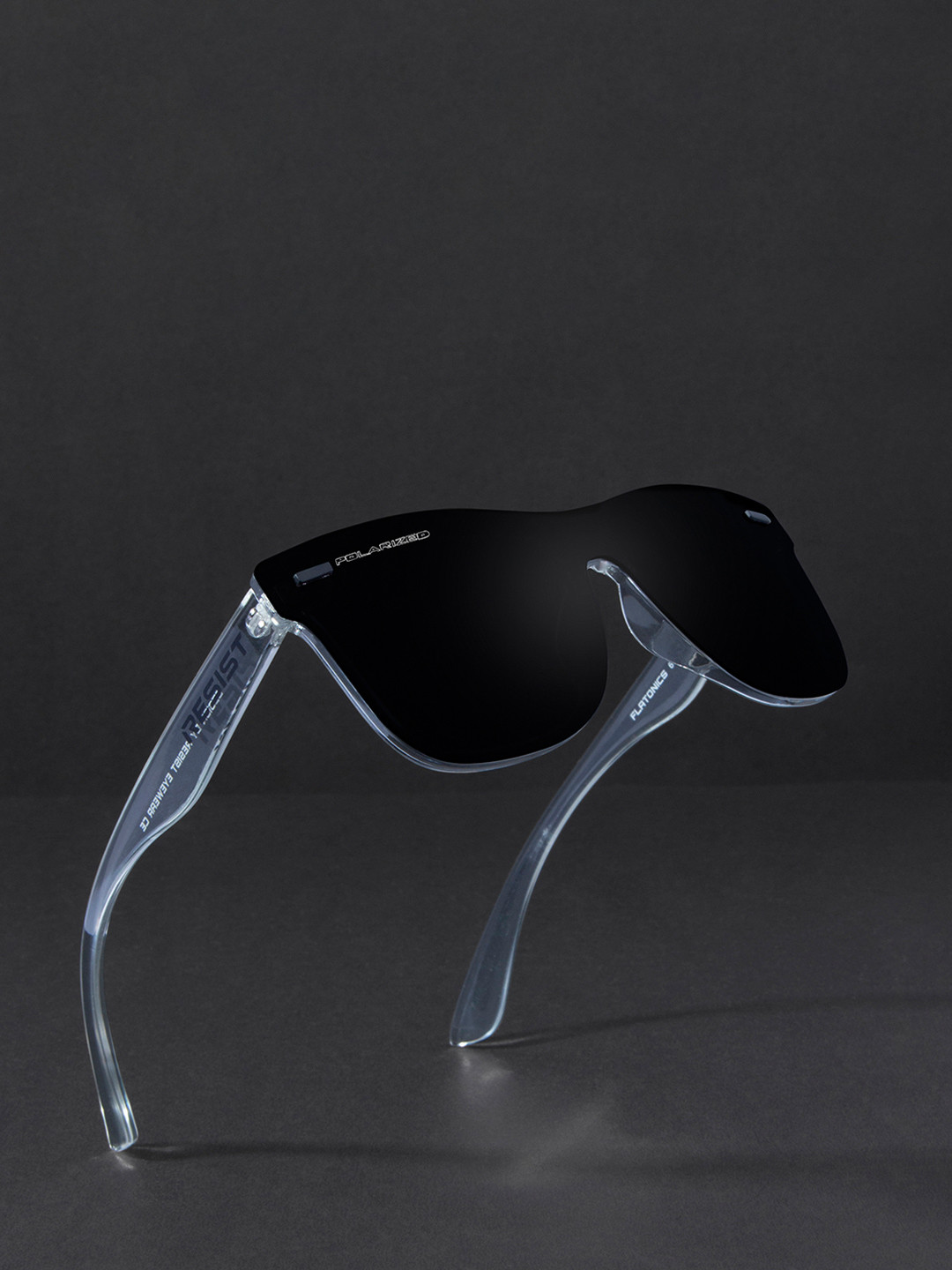 

RESIEYEWEAR Unisex Oversized Sunglasses With UV Protected Lens FLATONICS WF BLACK5, Black