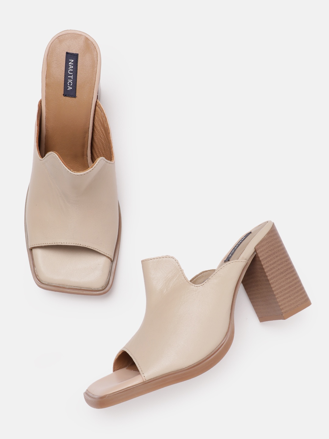 

Nautica Open Toe Block Heel, Beige