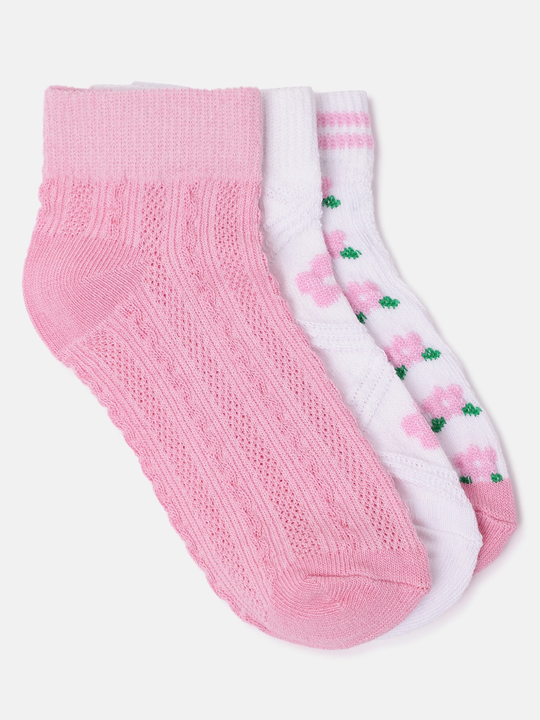 

Blue Giraffe Girls Pack Of 3 Patterned Ankle-Length Socks, Pink