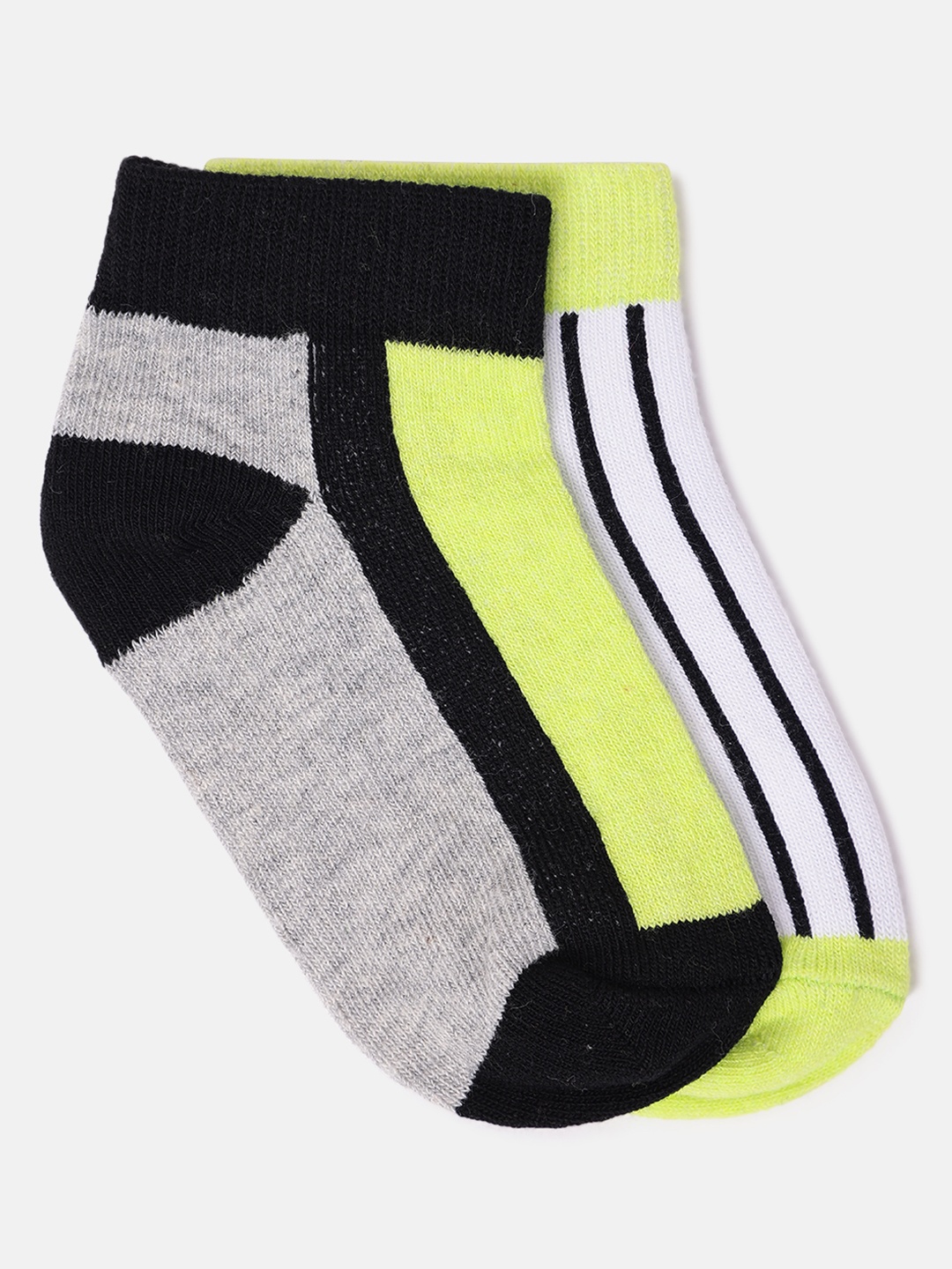 

Blue Giraffe Boys Color Block Ankle-Length Socks, Grey