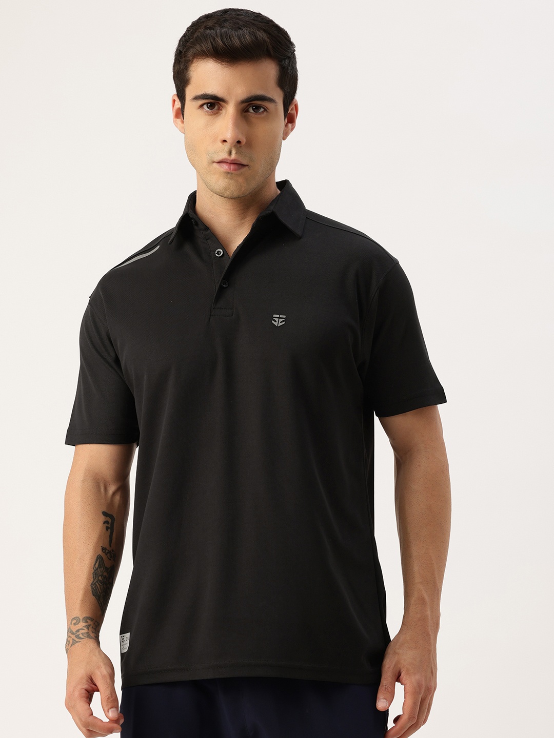 

Sports52 wear Polo Collar Dri-FIT Running T-shirt, Black
