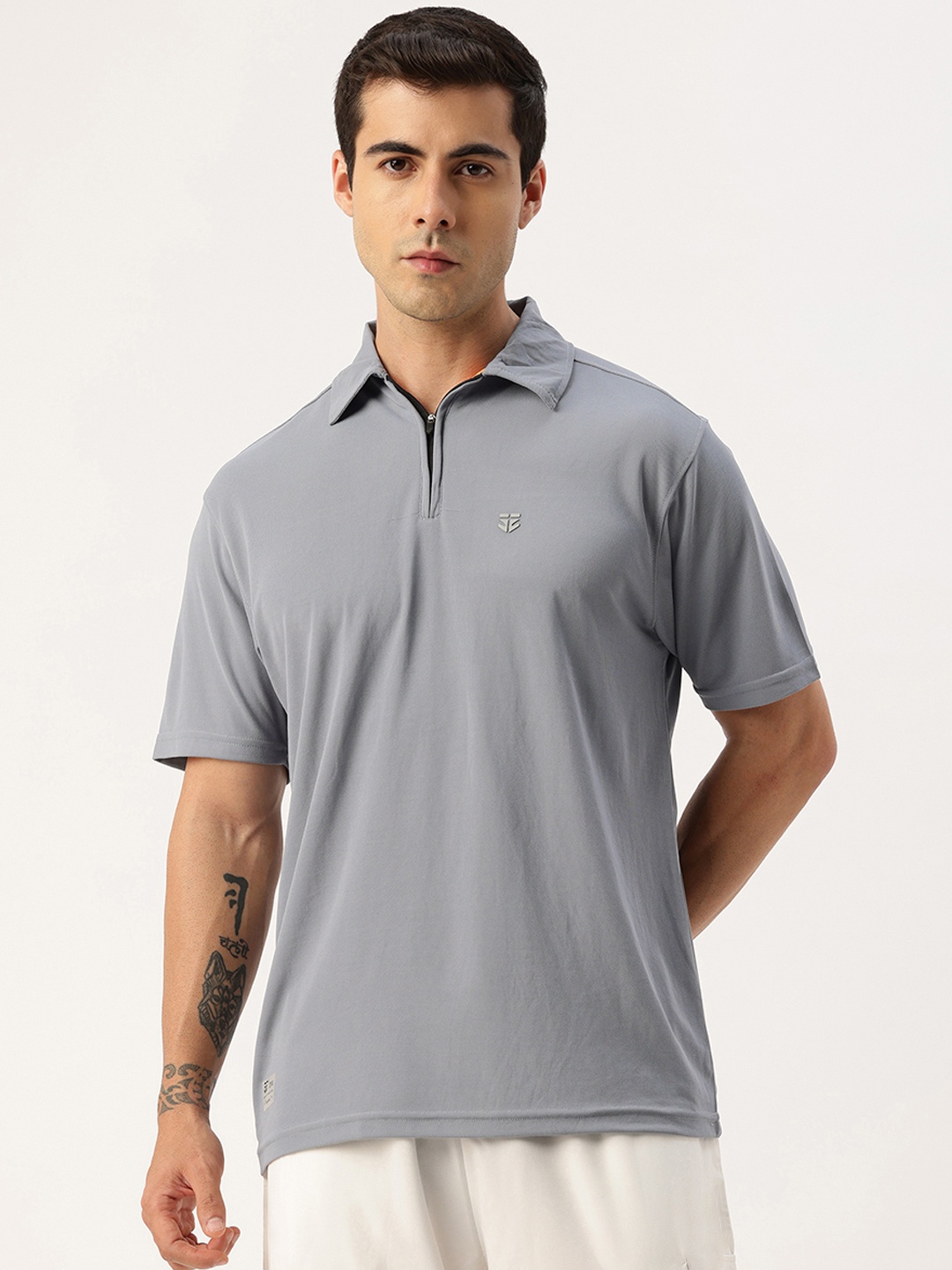

Sports52 wear Polo Collar Dri-FIT Running T-shirt, Grey
