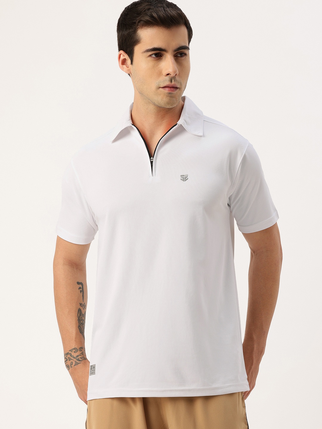 

Sports52 wear Polo Collar Dri-FIT Running Sports T-shirt, White