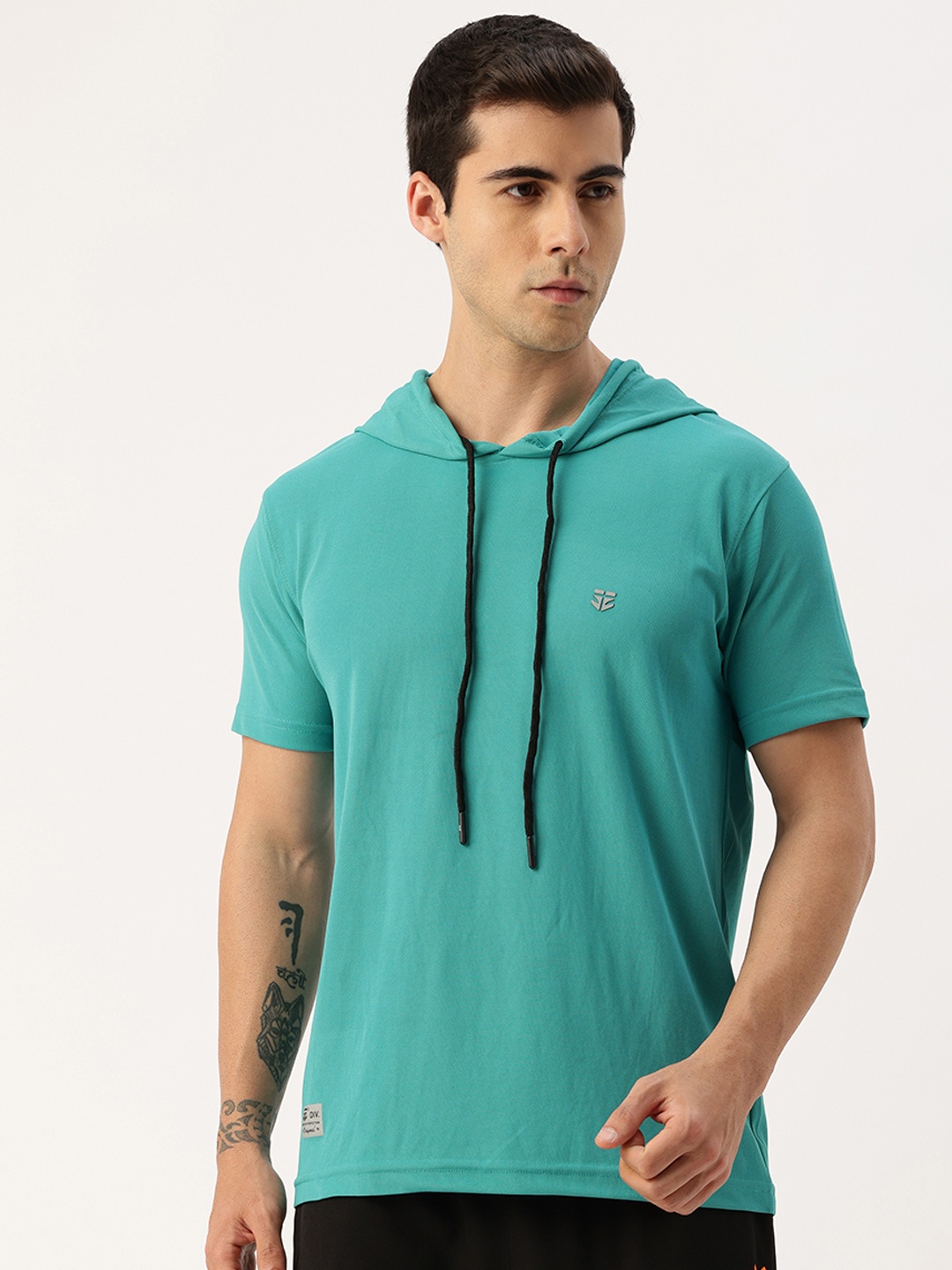 

Sports52 wear Hooded Dri-Fit Sports T-shirt, Turquoise blue