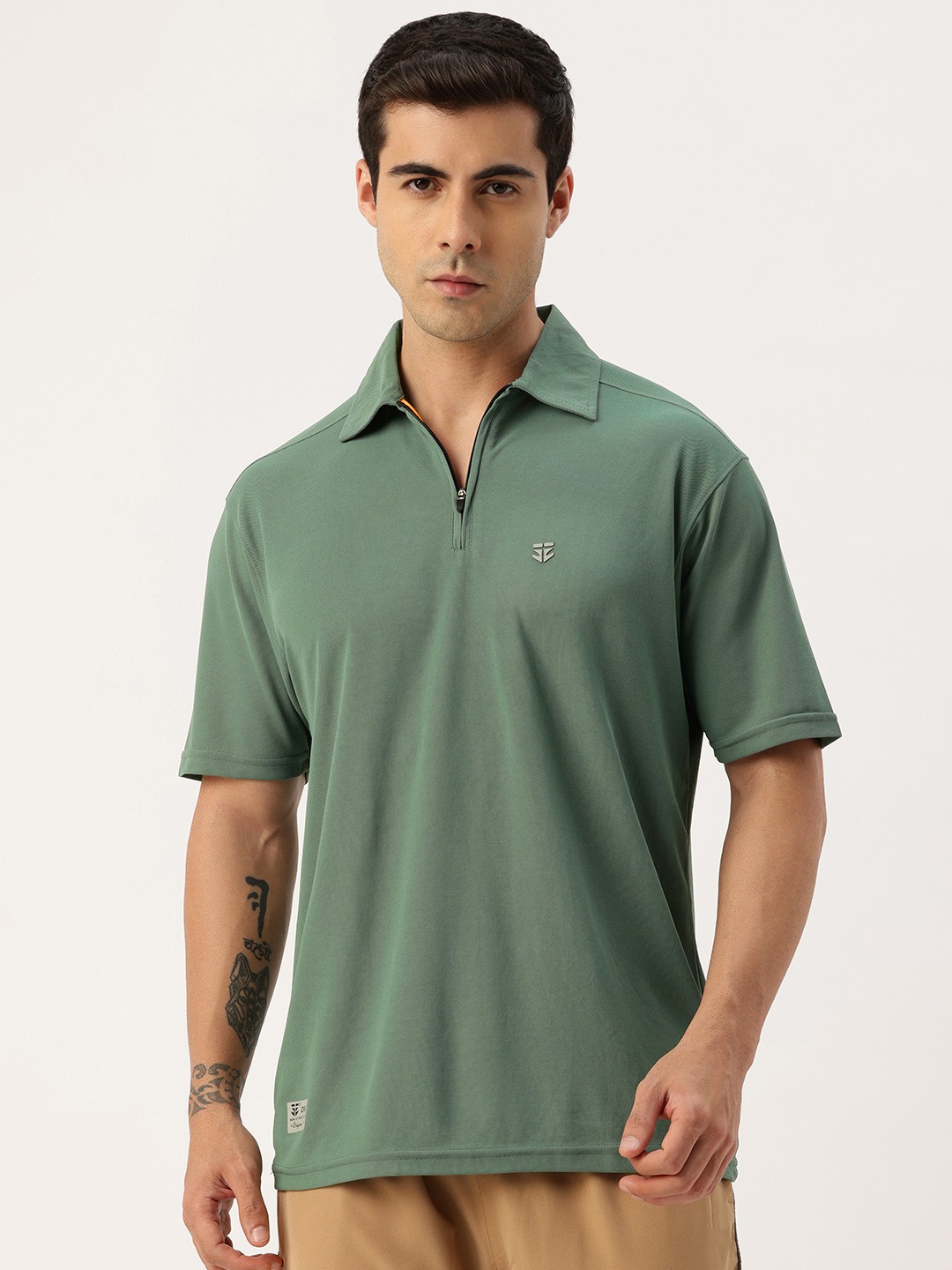 

Sports52 wear Polo Collar Dri-FIT Running Sports T-shirt, Green