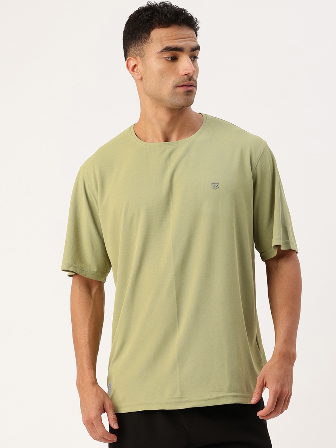 

Sports52 wear Drop-Shoulder Sleeves Relaxed Fit Dri-FIT Running T-shirt, Green