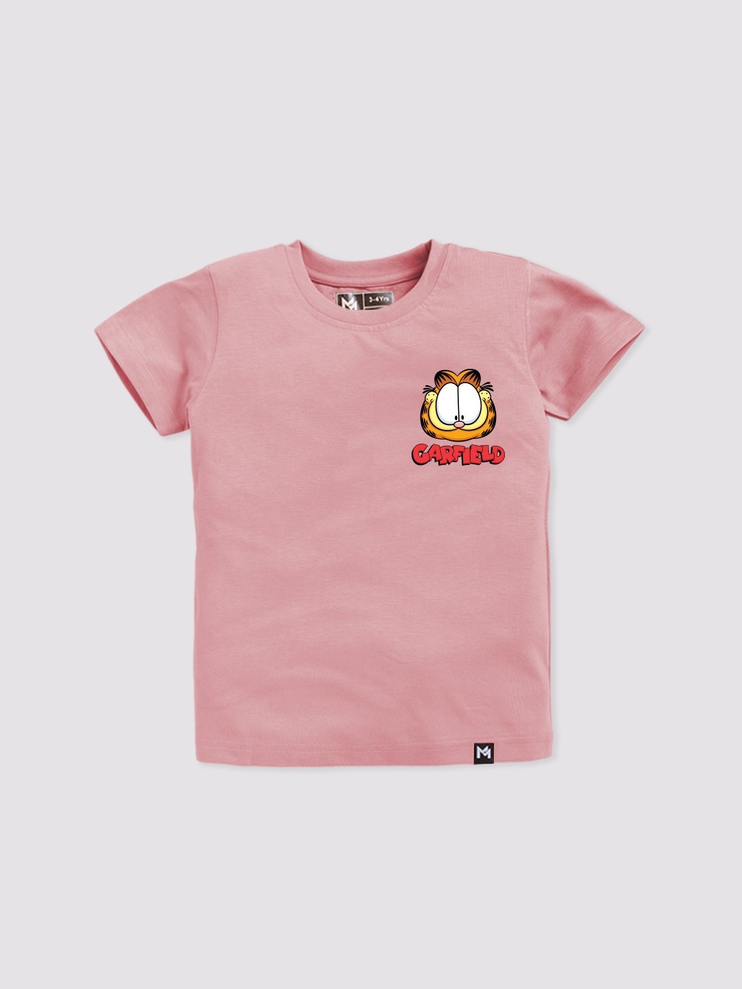 

YK X Minute Mirth Boys Garfield Printed Pure Cotton T-shirt, Mauve