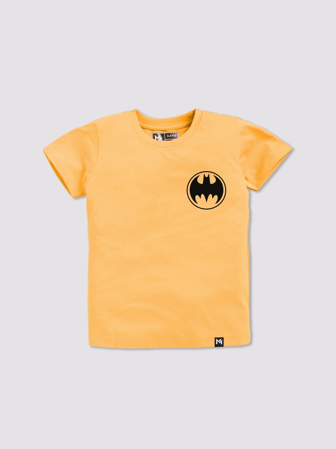 

YK X Minute Mirth Boys Batman Printed Pure Cotton T-shirt, Mustard