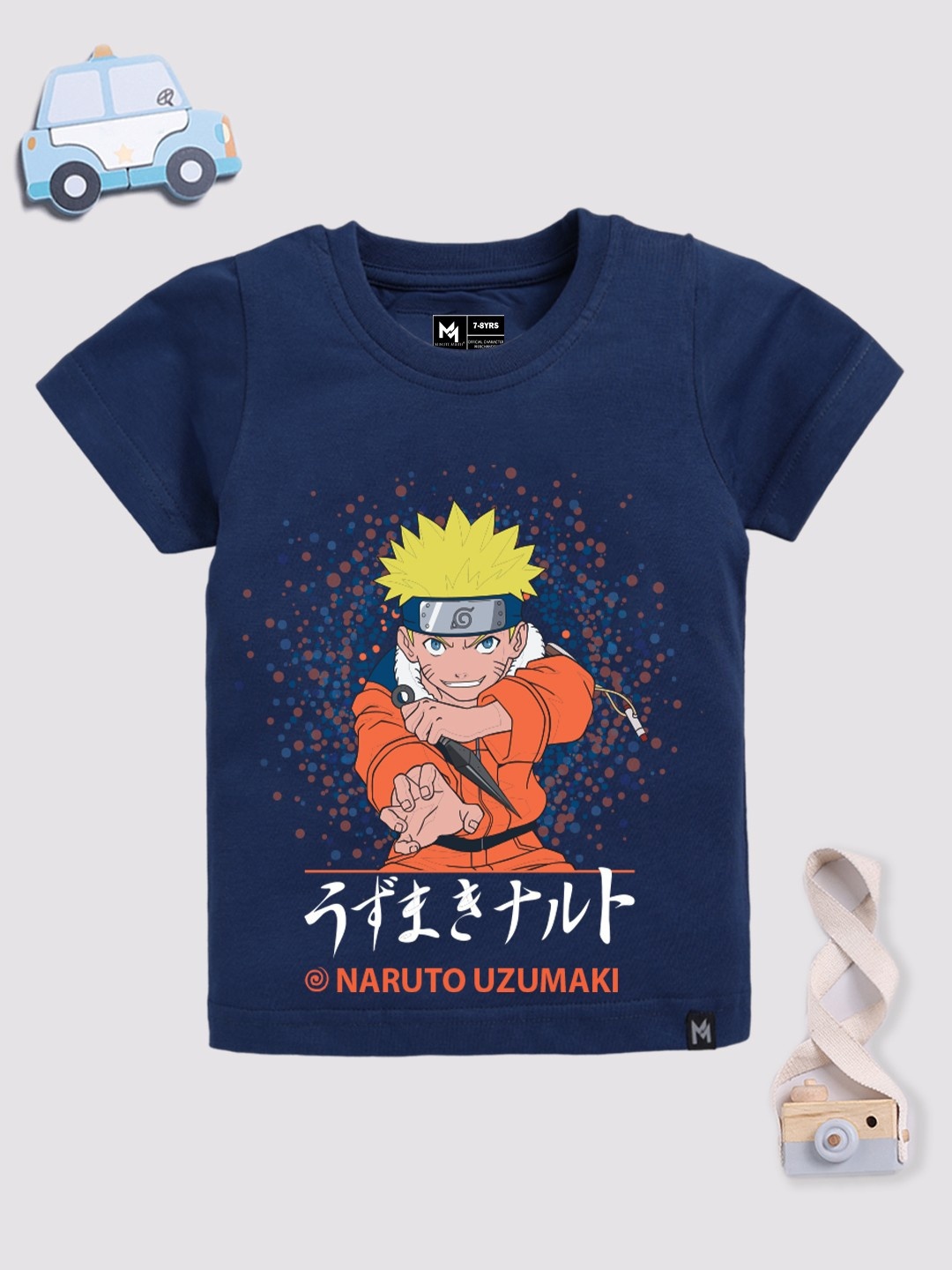 

YK X Minute Mirth Boys Pure Cotton Naruto Printed T-shirt, Navy blue