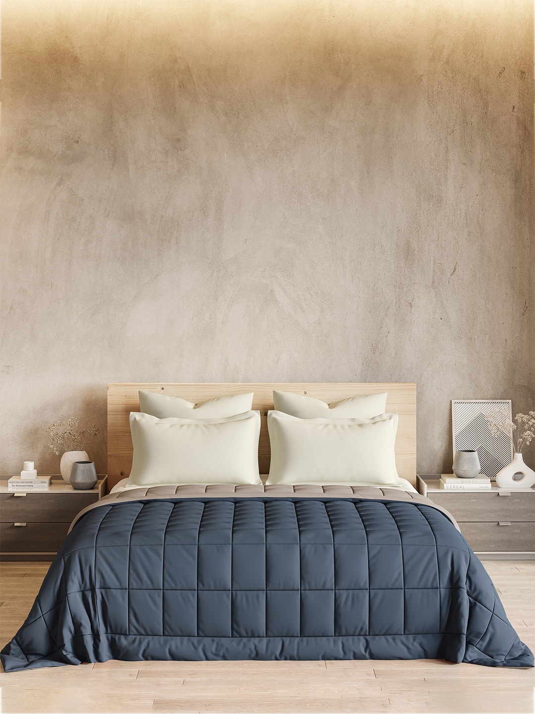 

DDecor Blue AC Room 120 GSM Double Bed Quilt