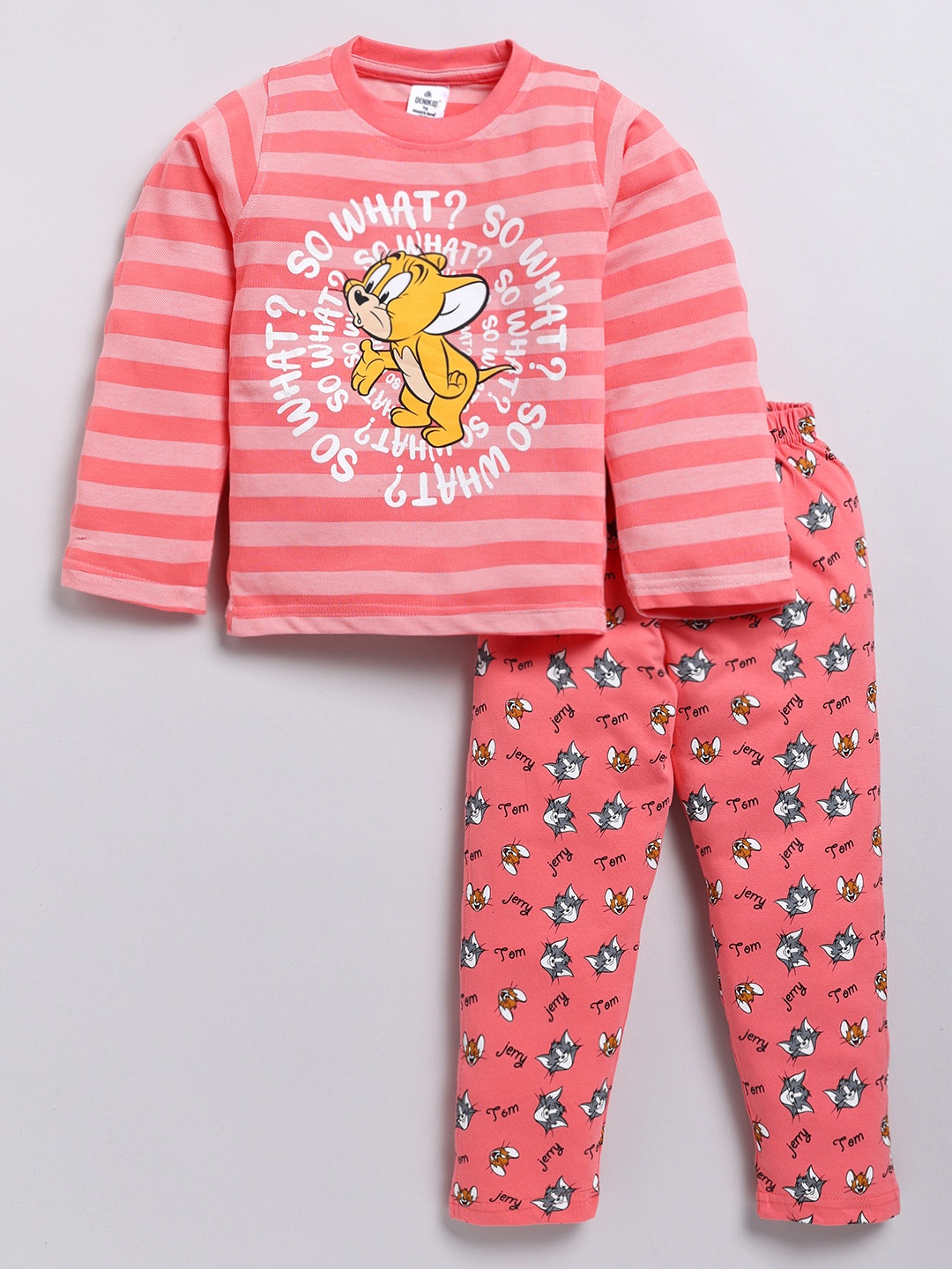 

Here&Now X Denikid Boys Cotton Printed T-shirt with Leggings, Coral