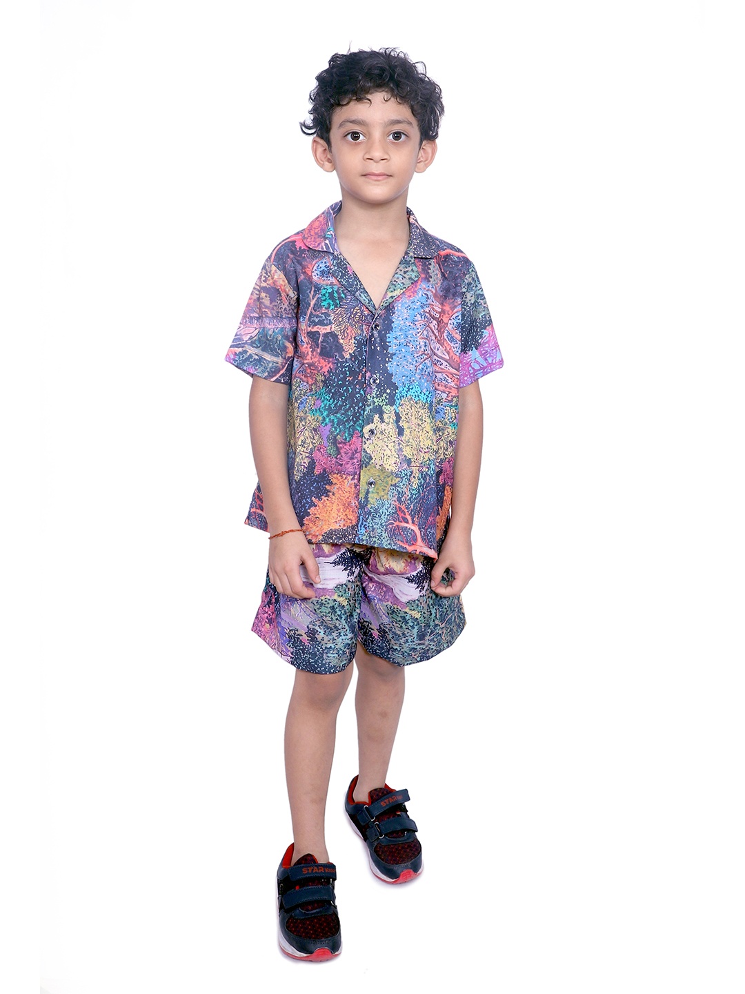 

TILISM Boys Printed Shirt with Shorts, Blue