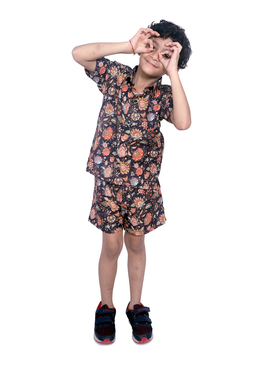 

TILISM Boys Printed Shirt with Shorts, Black