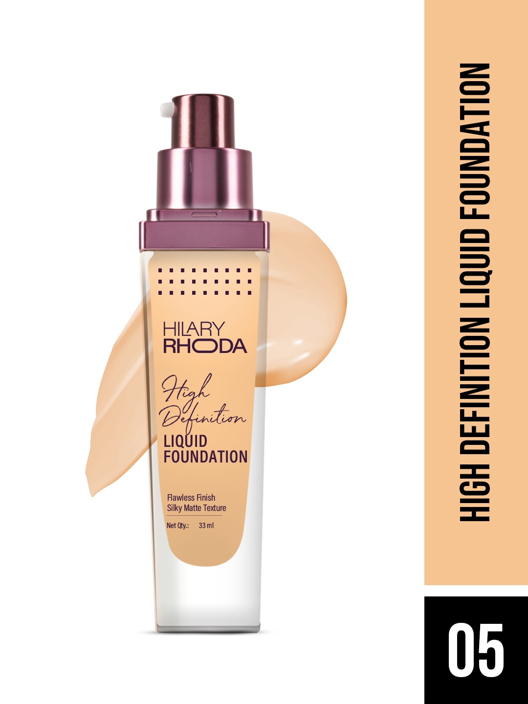 

Hilary Rhoda High Definition Liquid Foundation-33 ml- Skin Beige-05