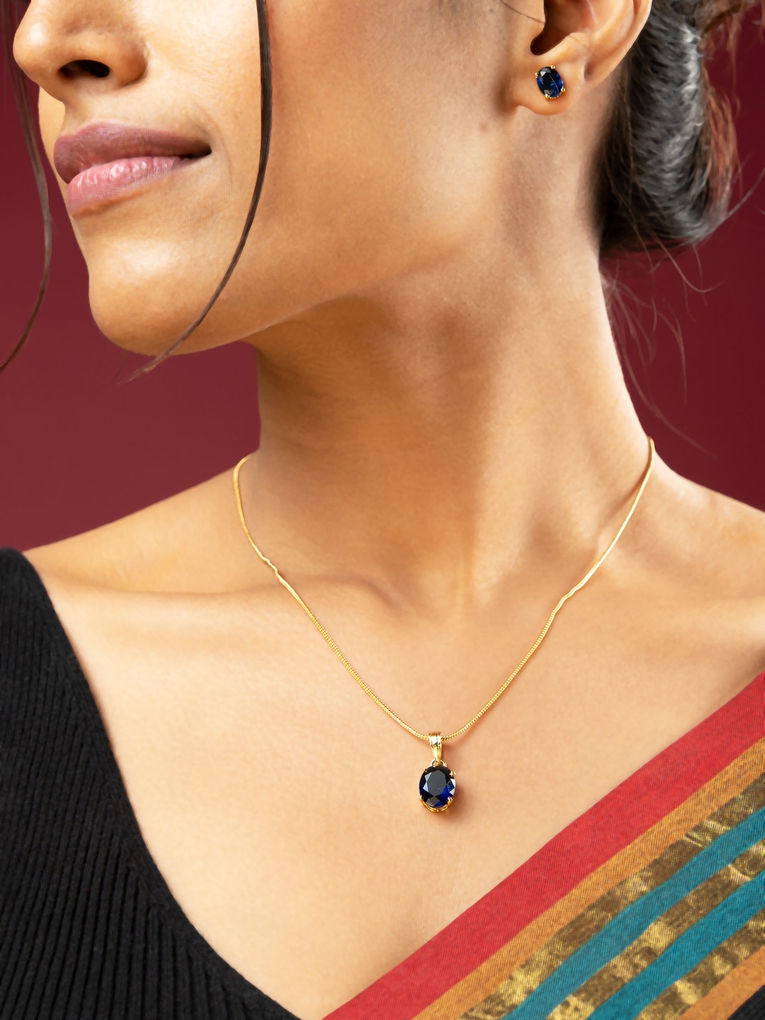 

VIRAASI Gold Plated Stone Studded Jewellery Set
