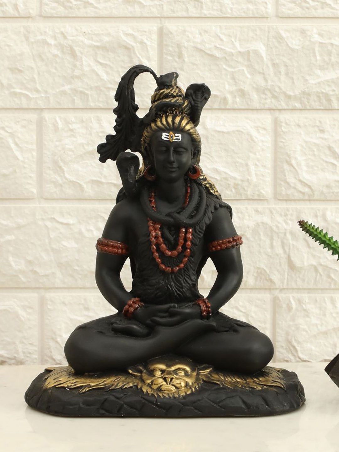 

vedas Mystic Indiana Black & Gold Toned Adiyogi Religious Idol Showpiece