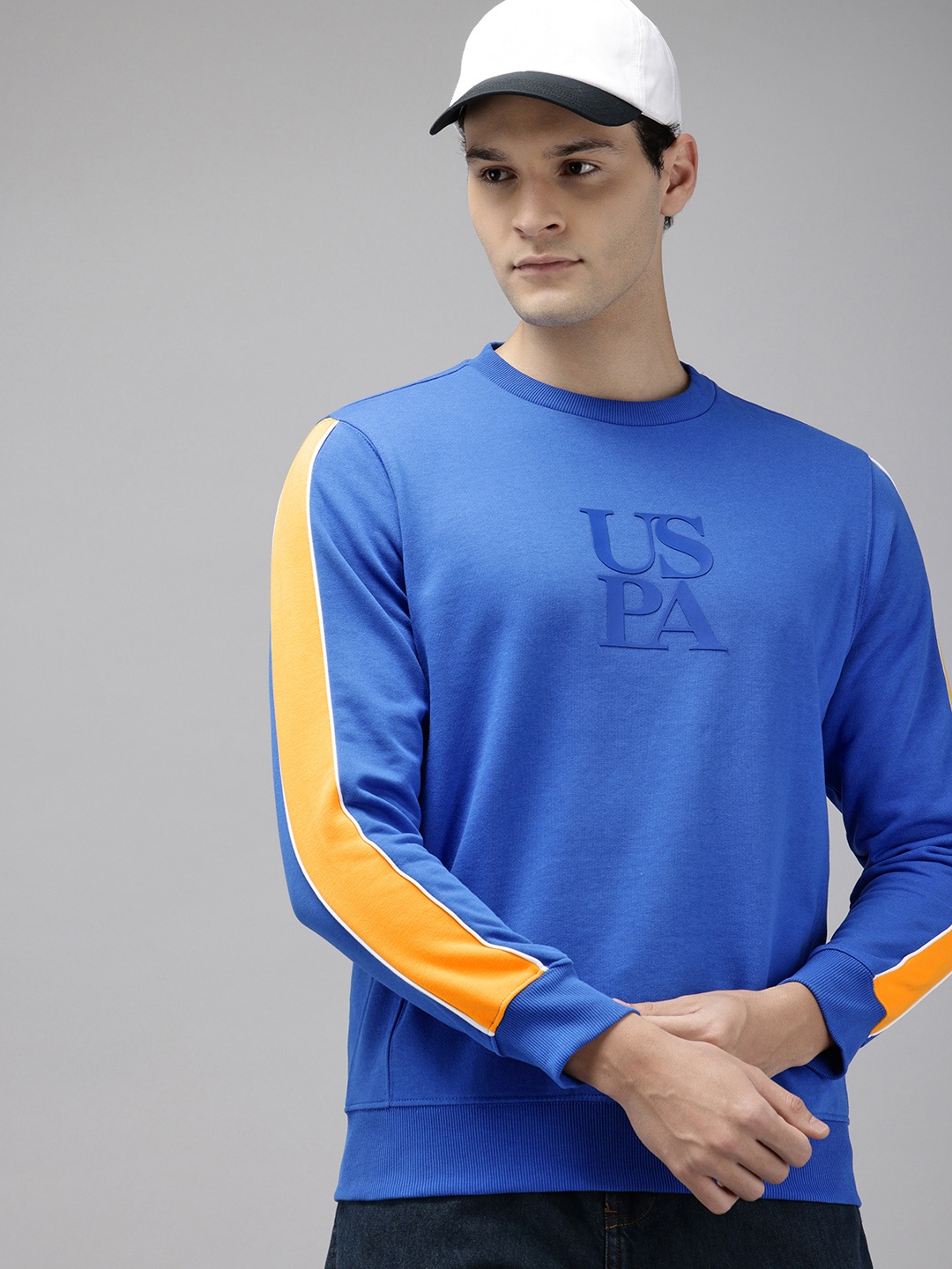 

U.S. Polo Assn. Brand Logo Printed Sweatshirt, Blue