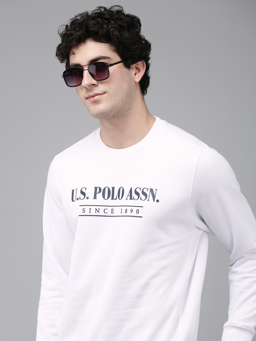 

U.S. Polo Assn. Brand Logo Printed Sweatshirt, White