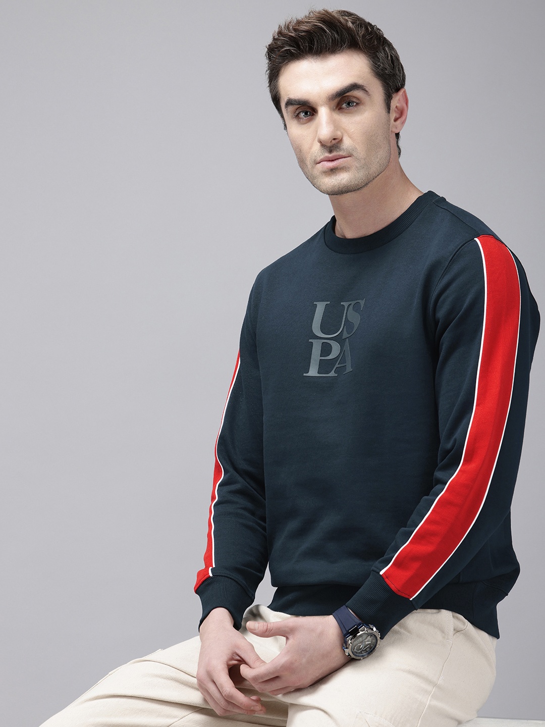 

U.S. Polo Assn. Brand Logo Printed Sweatshirt, Navy blue
