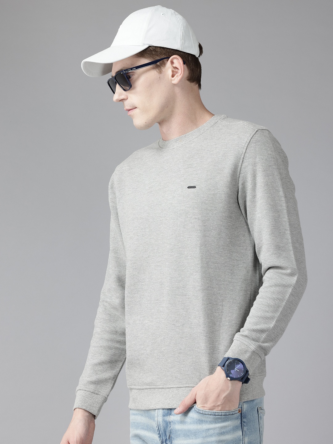 

Van Heusen Sport Slim-Fit Waffle-Knitted Sweatshirt, Grey