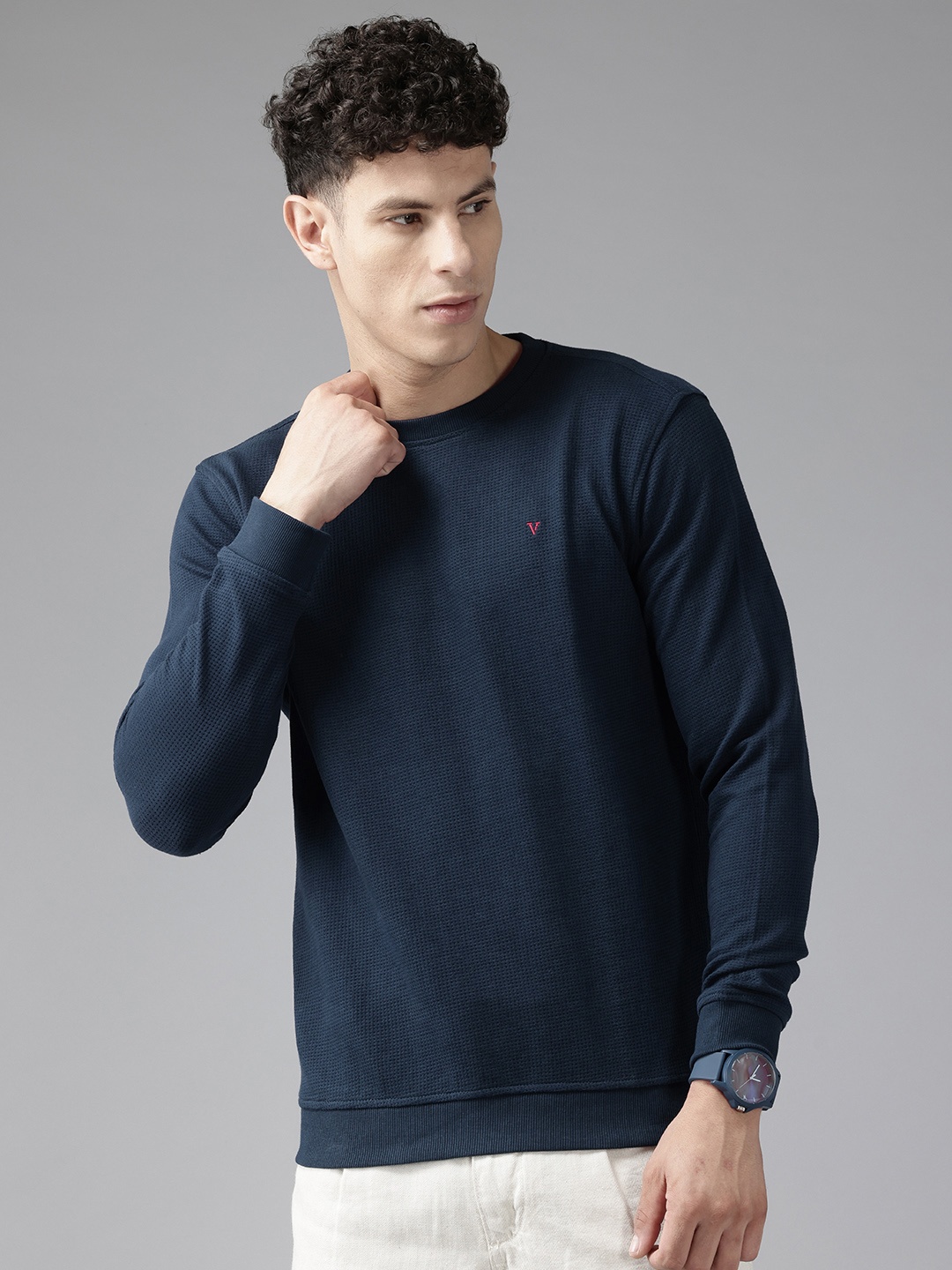 

Van Heusen Sport Slim-Fit Waffle-Knitted Sweatshirt, Navy blue