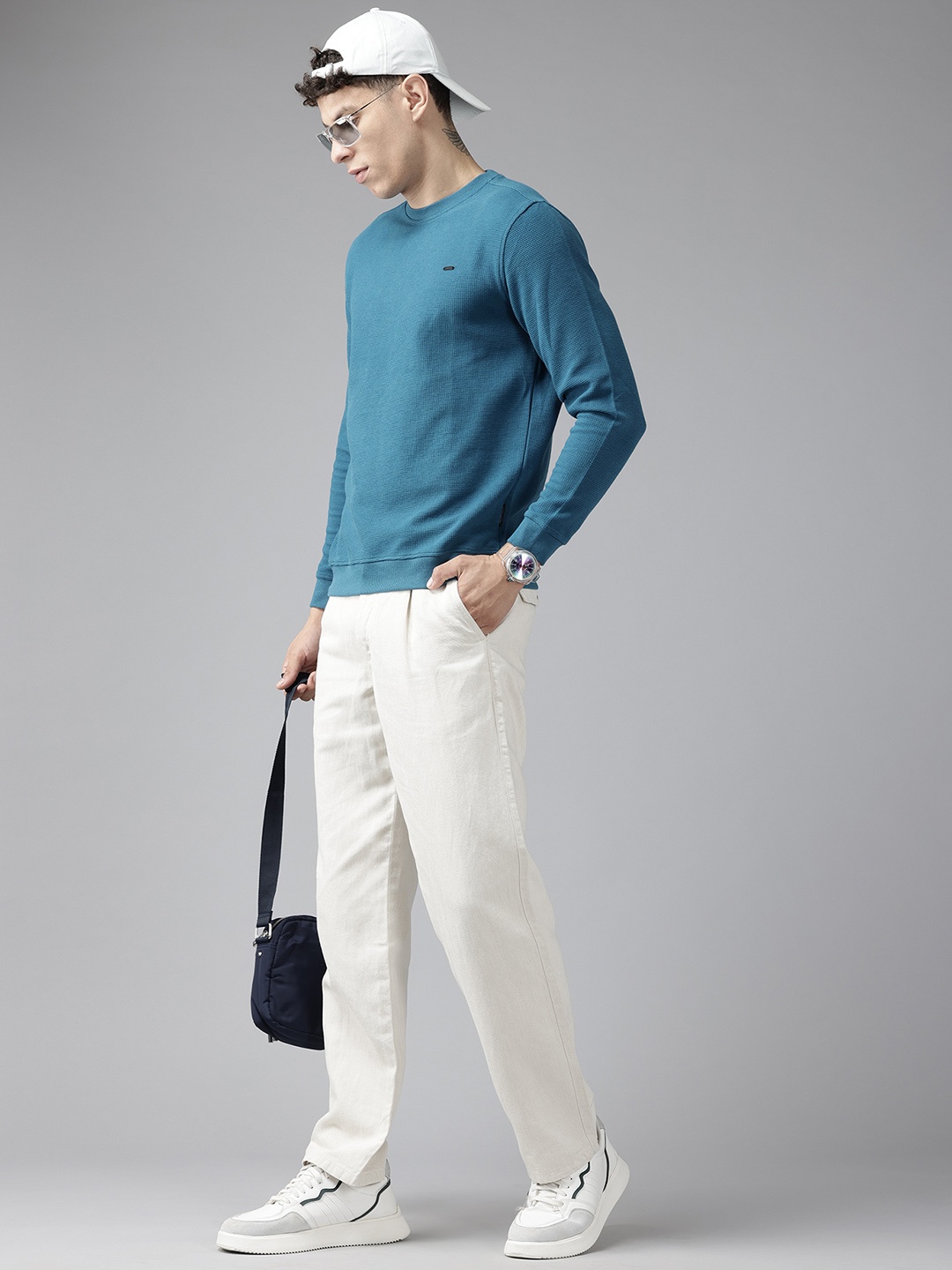 

Van Heusen Sport Sweatshirt with Brand-Logo Detailing, Teal