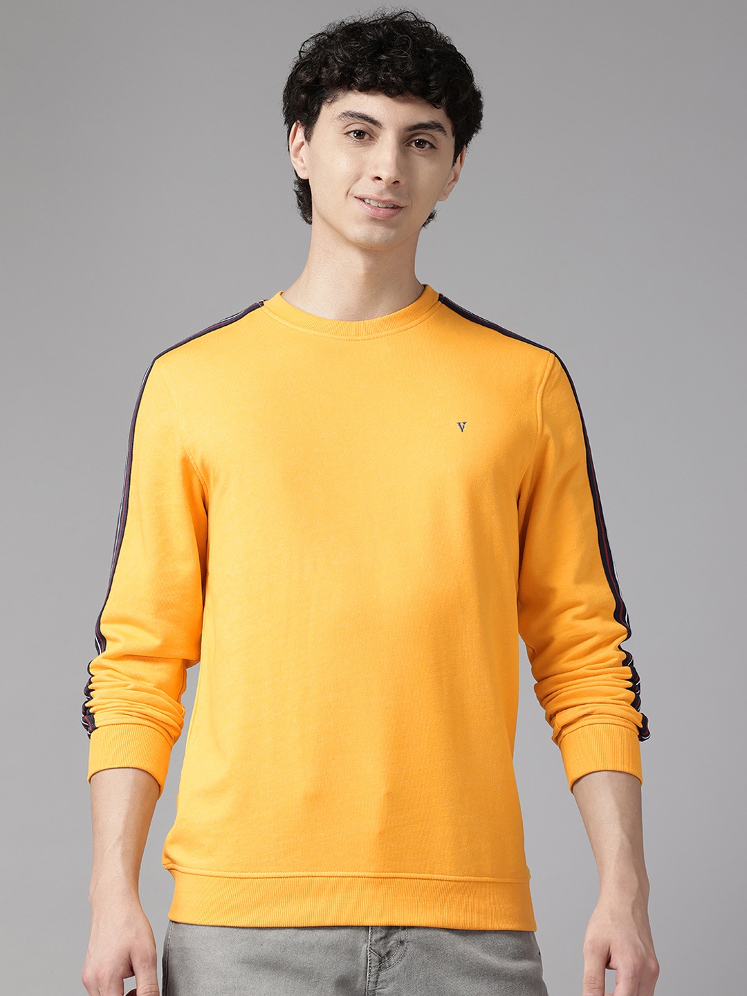 

Van Heusen Sport Striped-Detail Sweatshirt, Yellow