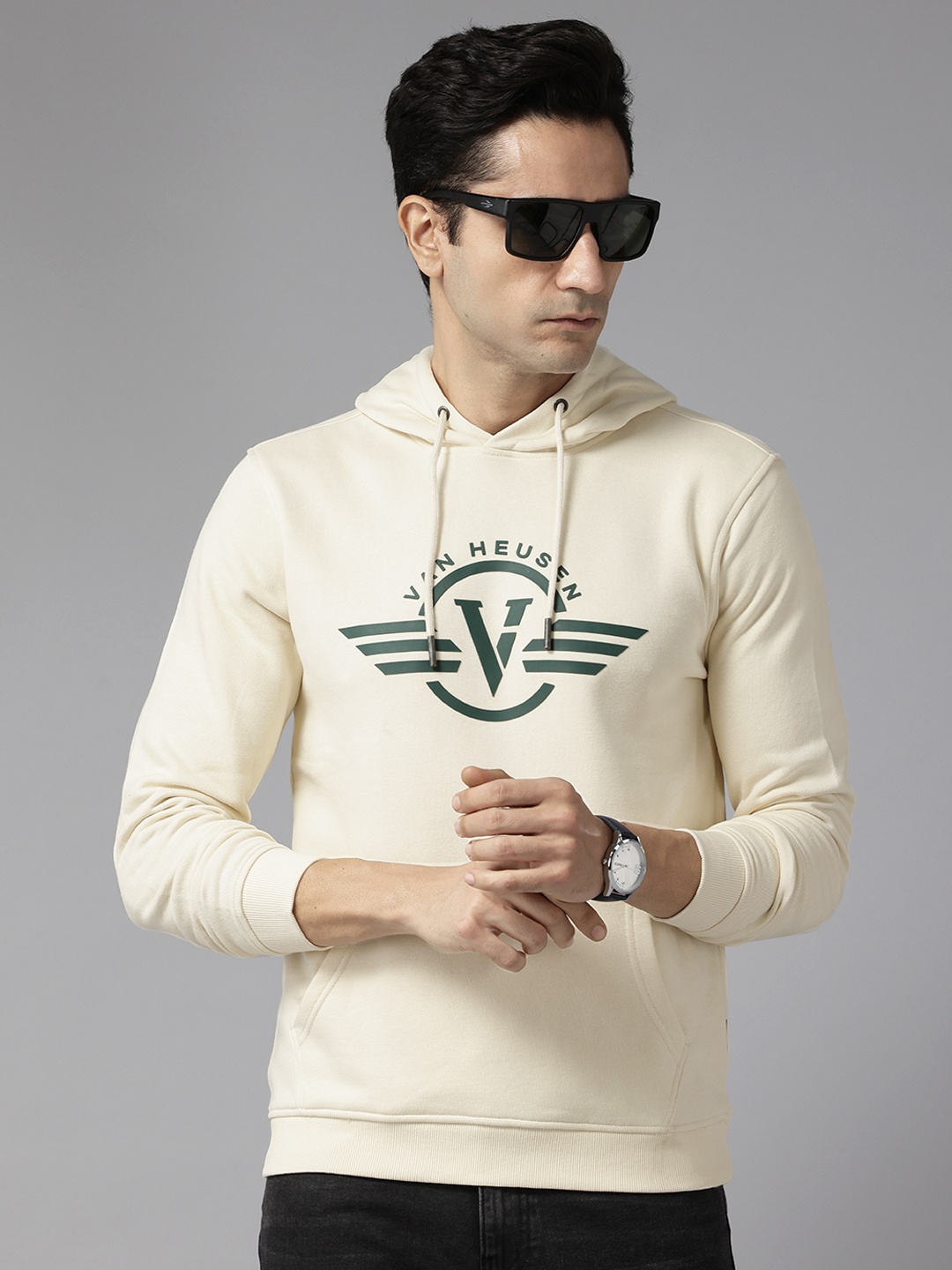 

Van Heusen Sport Printed Hooded Sweatshirt, Off white