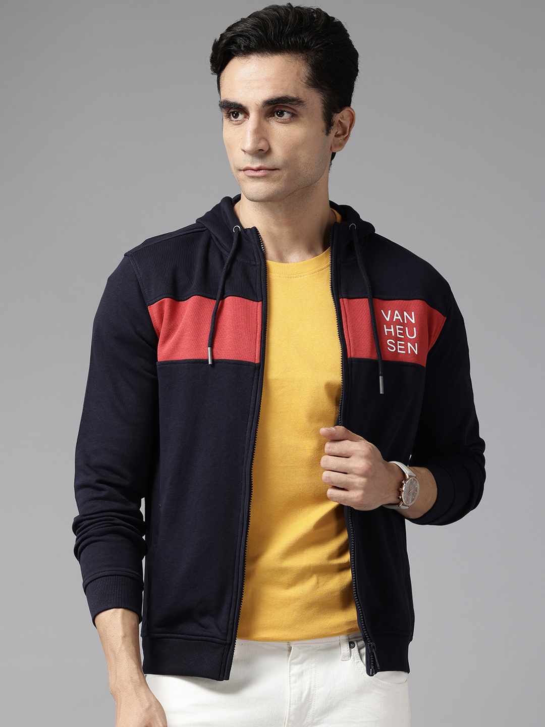 

Van Heusen Sport Printed Hooded Sweatshirt, Navy blue