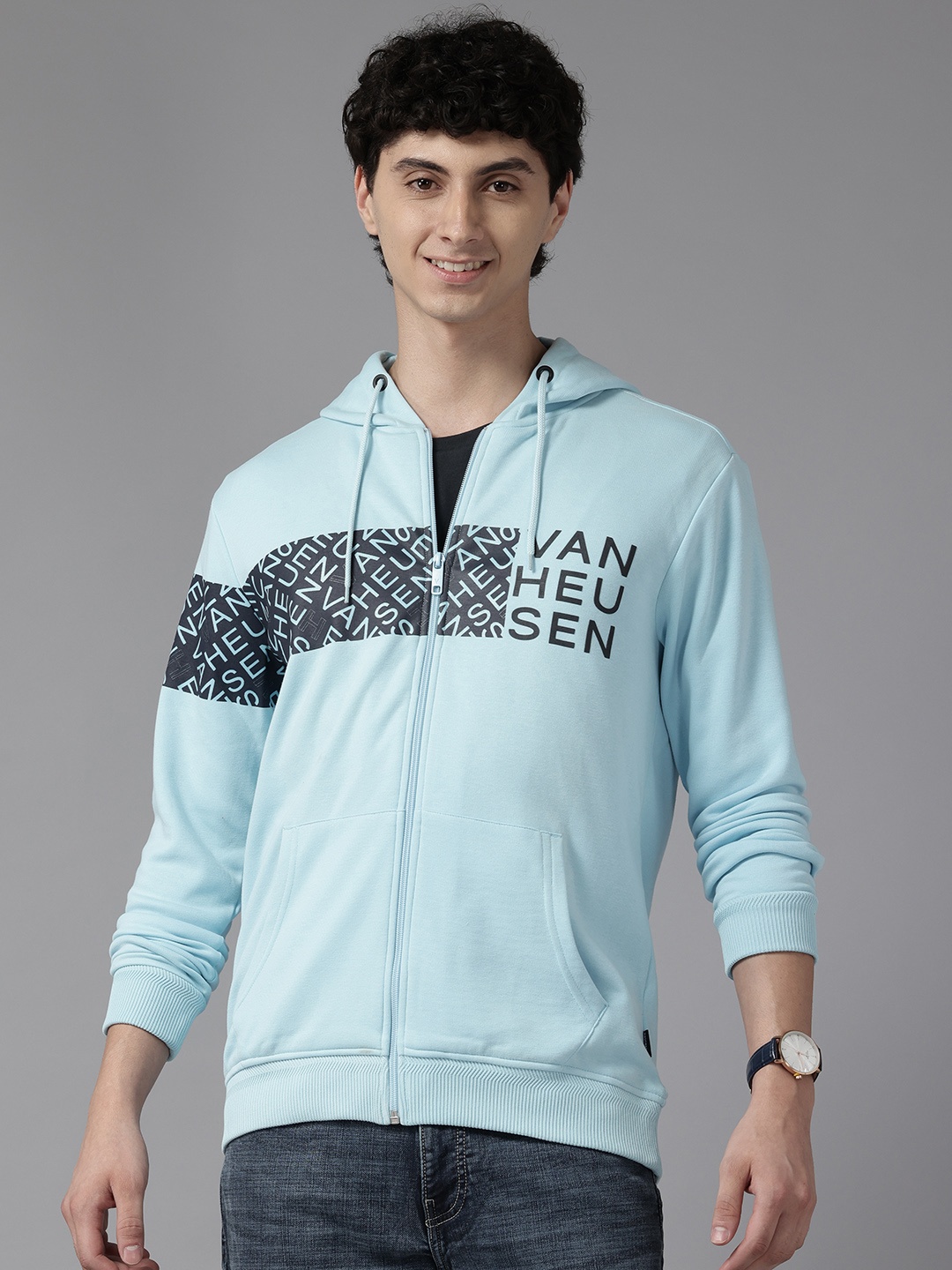 

Van Heusen Sport Printed Hooded Sweatshirt, Blue