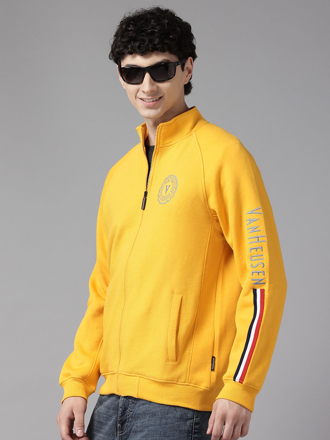 

Van Heusen Sport Self-Striped Raglan Sleeves Sweatshirt, Yellow
