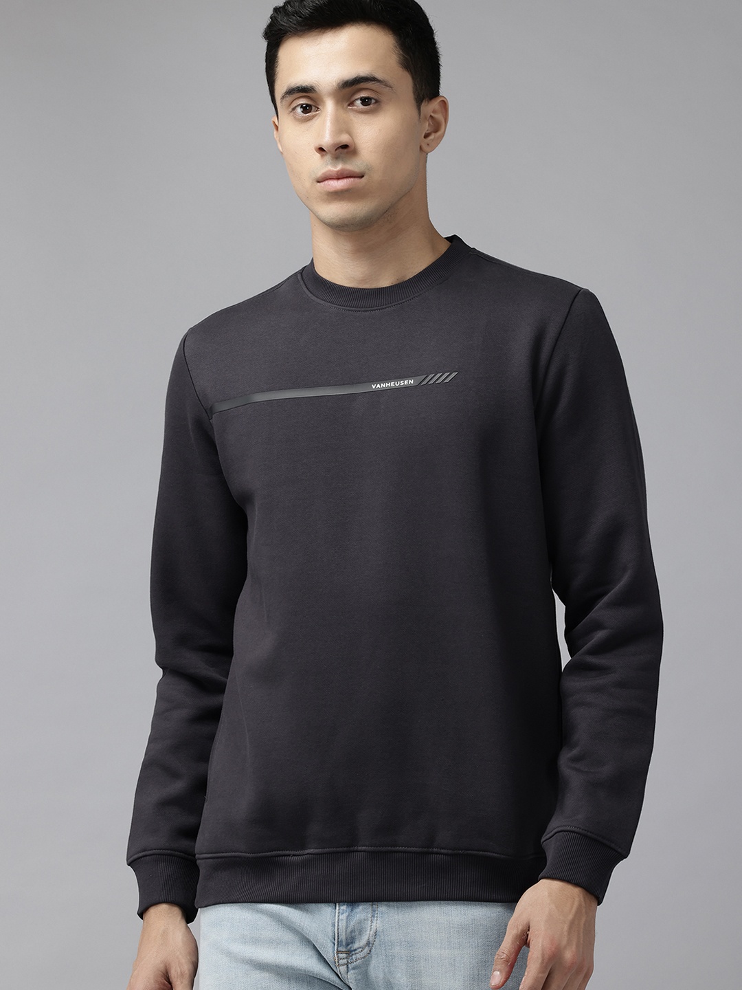 

Van Heusen Flex Printed Detail Pullover, Charcoal