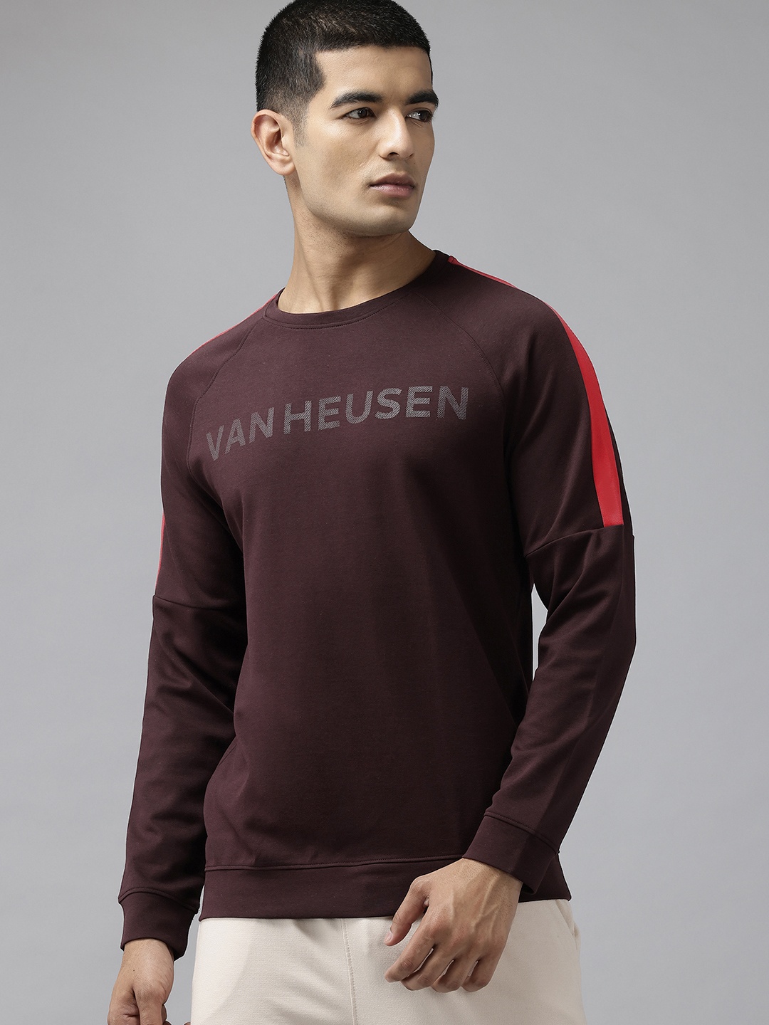 

Van Heusen Flex Long Sleeves Printed Sweatshirt, Brown