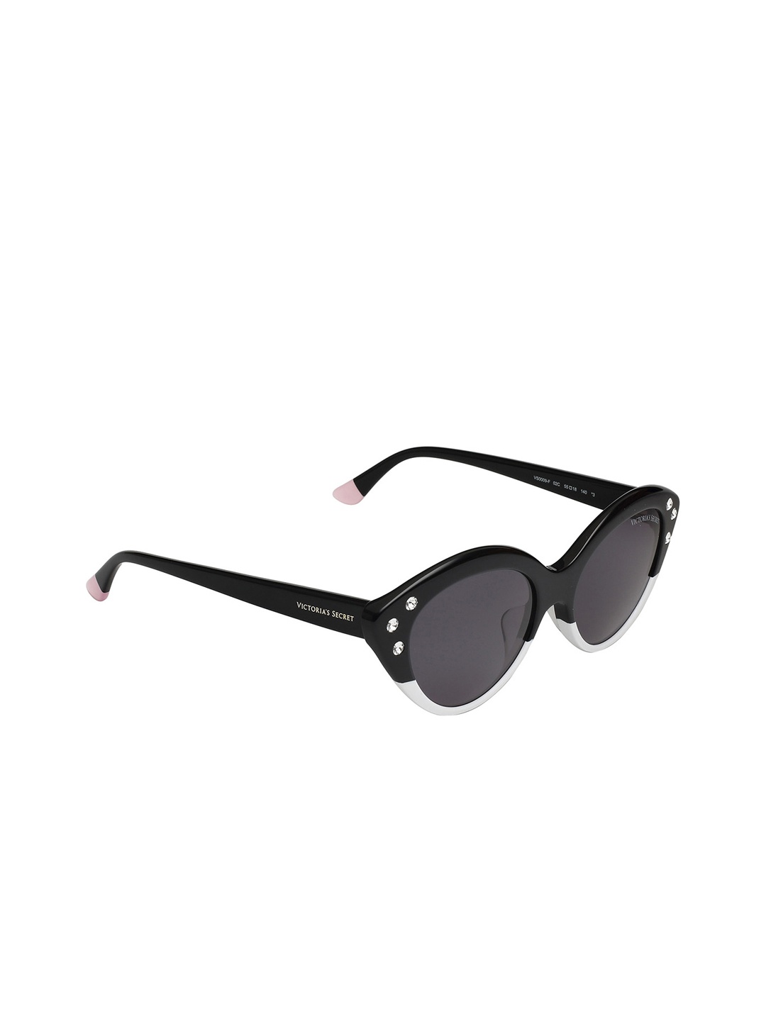 

Victoria's Secret Women Cateye Sunglasses with UV Protected Lens - VS0009/F/S 02C 55, Black