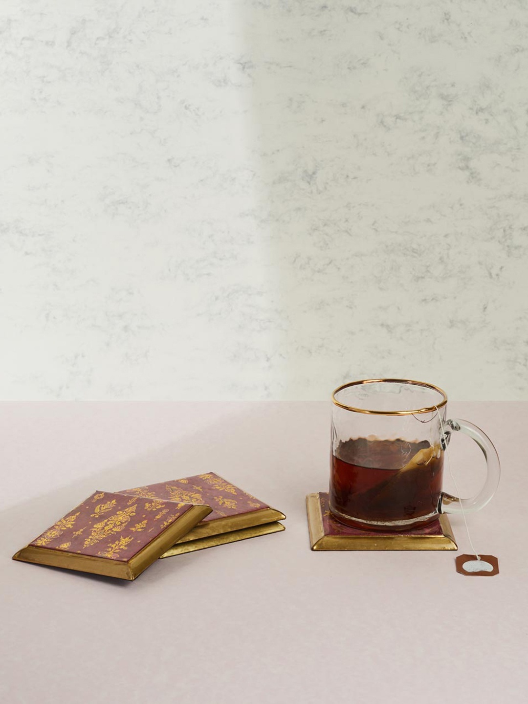 

Fabindia Ameera Red & Yellow 4 Pieces Printed Metal Coasters