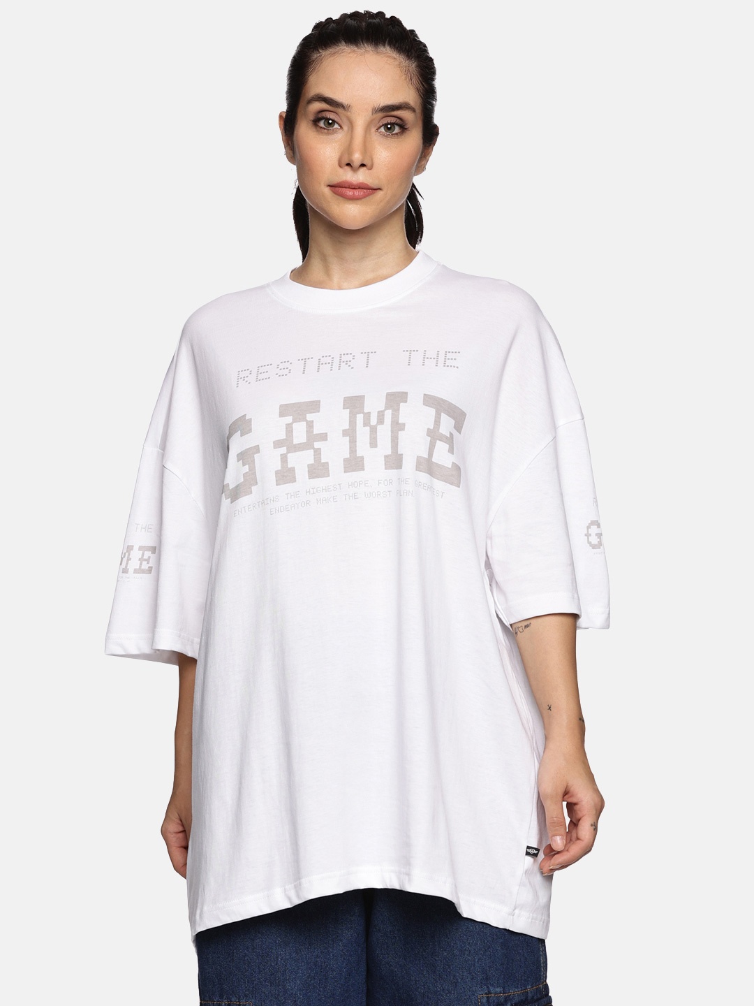 

The Roadster Lifestyle Co Printed Cotton T-shirt, White