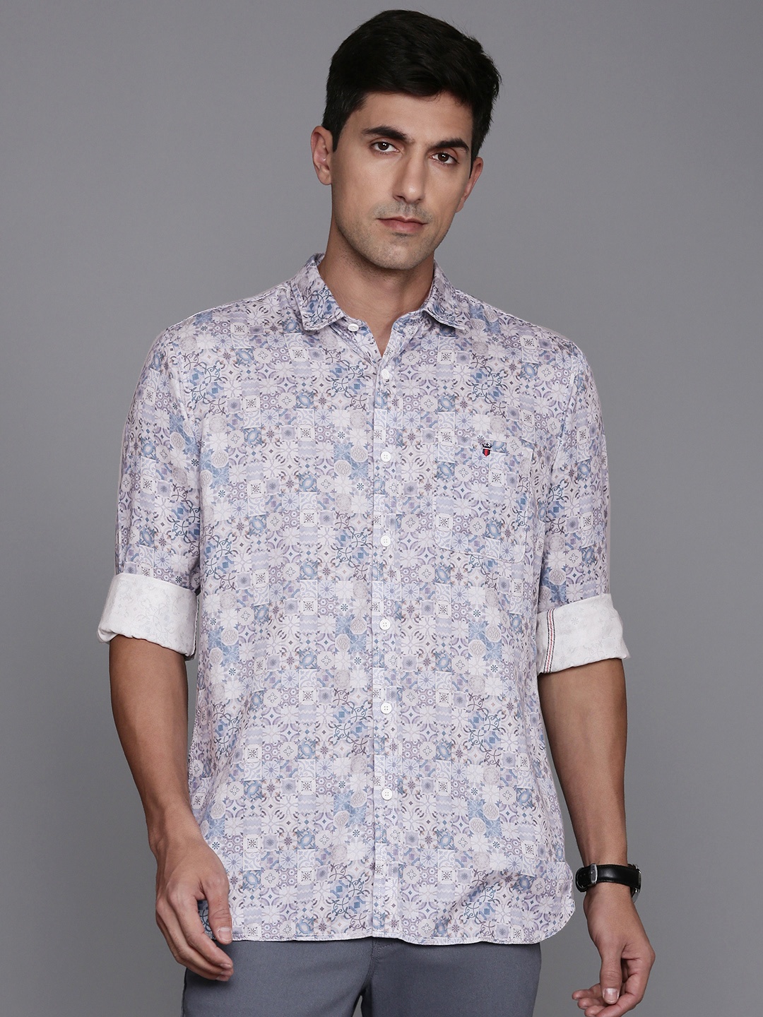 

Louis Philippe Jeans Slim Fit Ethnic Printed Casual Shirt, Multi