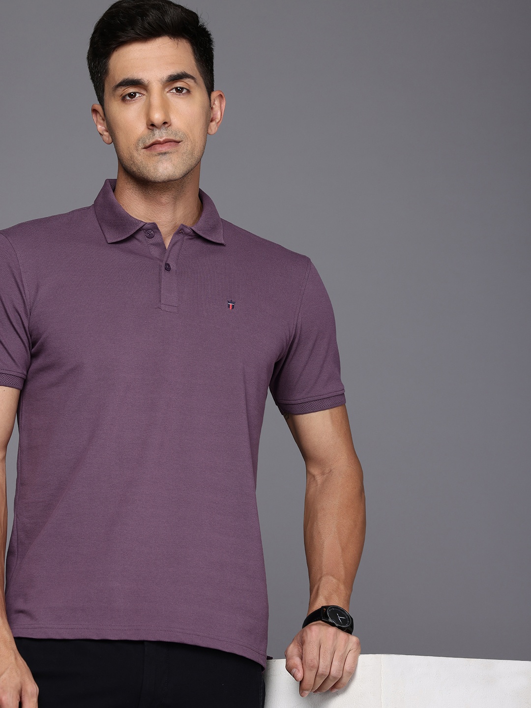 

Louis Philippe Sport Polo Collar Slim Fit T-shirt, Violet