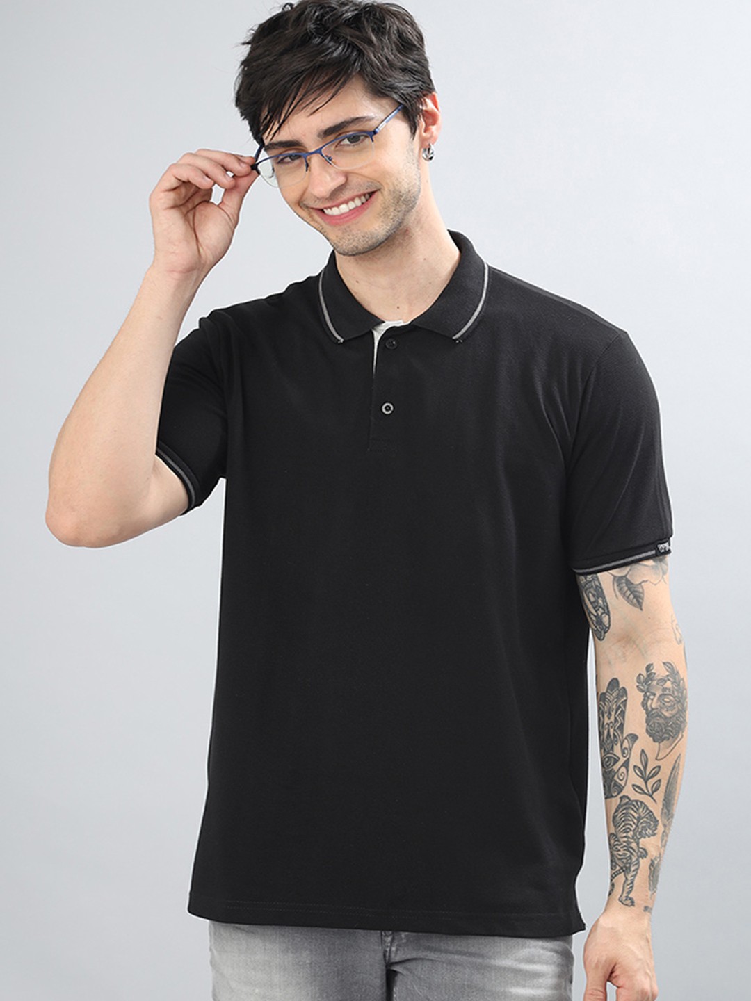 

Wear Your Opinion Men Premium Pique Tipped Polo, Black