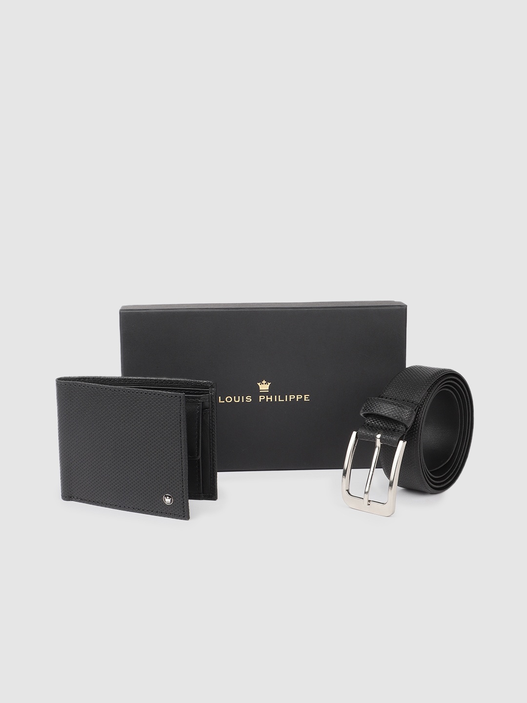 

Louis Philippe Men Accessory Gift Set of Belt and Watch, Black
