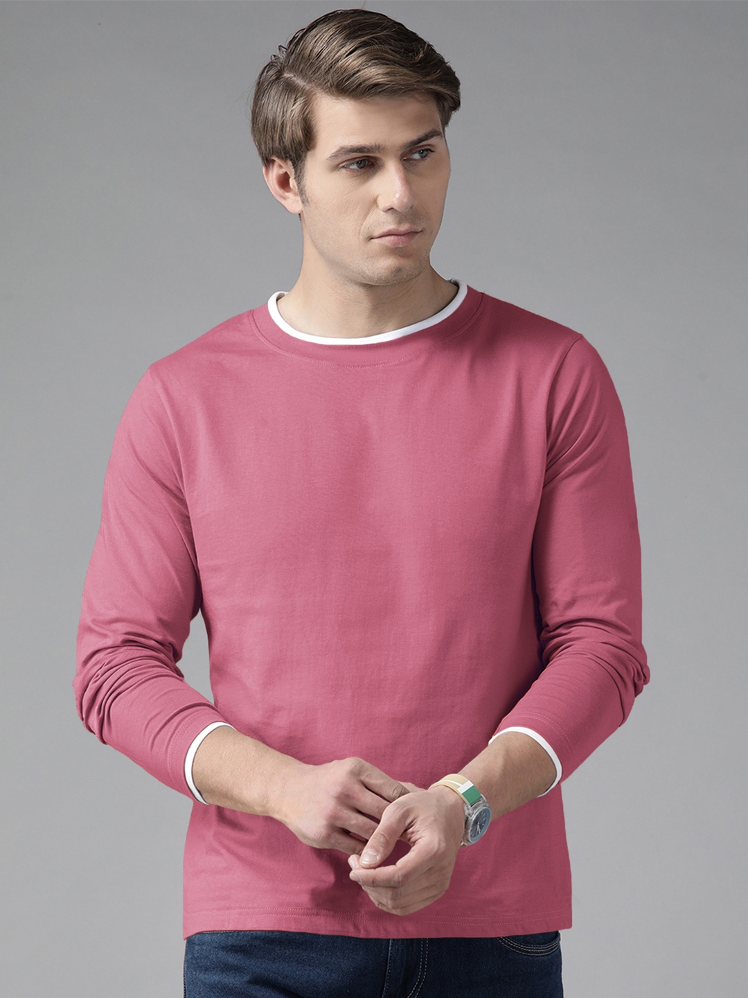 

The Dry State Men V-Neck Pockets T-shirt, Rose